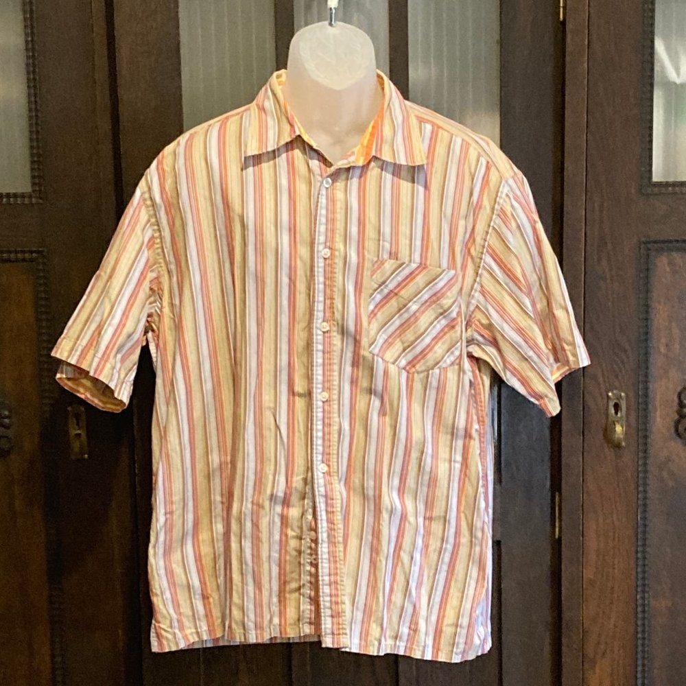 2/$6 Mens XL Multi Striped Short Sleeve Shirt